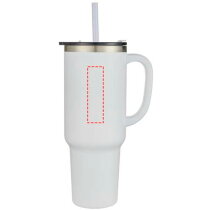 Sydney 1200 ml dubbelwandige RCS-gecertificeerde koperen vacu&uuml;m ge&iuml;soleerde beker met rietje