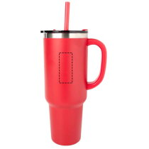 Sydney 1200 ml dubbelwandige RCS-gecertificeerde koperen vacu&uuml;m ge&iuml;soleerde beker met rietje