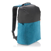Populaire duo tone laptop rugzak, blauw/zwart