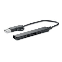 CURRENT USB 4-poorts hub 19 cm Zwart