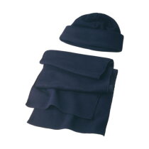Polyester fleece (200 gr/m²) muts en sjaal Russo blauw