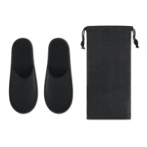 FLIP FLAP Hotelslippers in pouch zwart