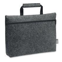 TAPLO RPET vilt laptop tas met rits donker grijs