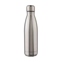 Gerecycled roestvrijstalen dubbelwandige fles 500 ml Clifford zilver