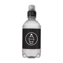 Bronwater 330 ml met sportdop zwart relatiegeschenken