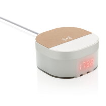 Aria 5W draadloze lader met digitale klok, wit