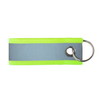 Polyester reflecterende sleutelhanger Aliyah geel