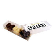 Doosje met 3 chocolade duimpjes wit