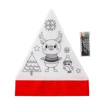 Non-woven (80 gr/m²) kerstmuts Maryse rood/wit