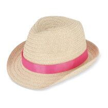 Strohoed met gekleurde band