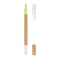 DUO PAPER 2-in-1 kartonnen balpen geel