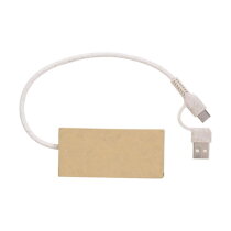 Aluminium en gerecycled papier USB-hub Paulo bruin
