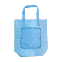 Polyester opvouwbare koeltas Hal lichtblauw