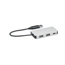 HUB-C Aluminium USB hub 3 poorten zilver