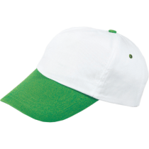 Cap 5 panel wit met gekleurde klep en klittenbandsluiting
