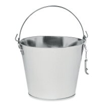 BUCKET Metalen bieremmer 4L mat zilver