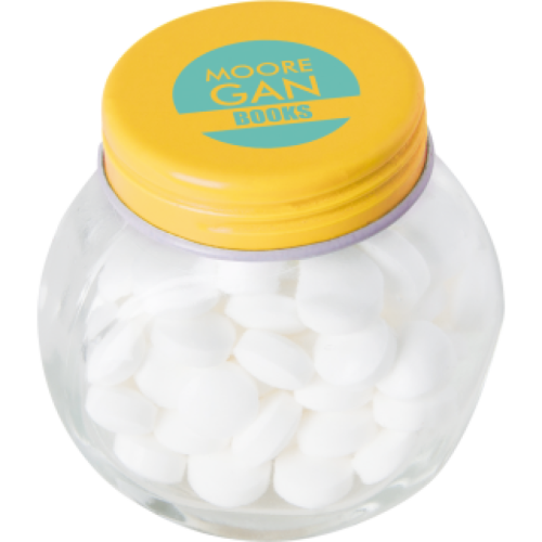 Snoeppot met mintjes relatiegeschenken