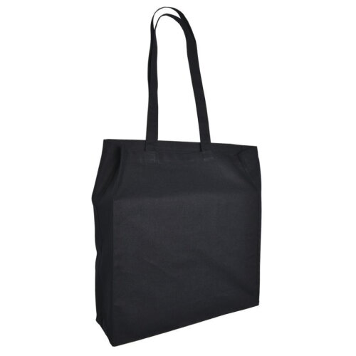 Cotton Bag Lang Hengsel en Souffle Zwart acc. Zwart
