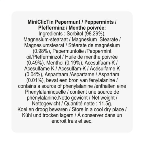 MiniClicTin snoepjes bedrukken
